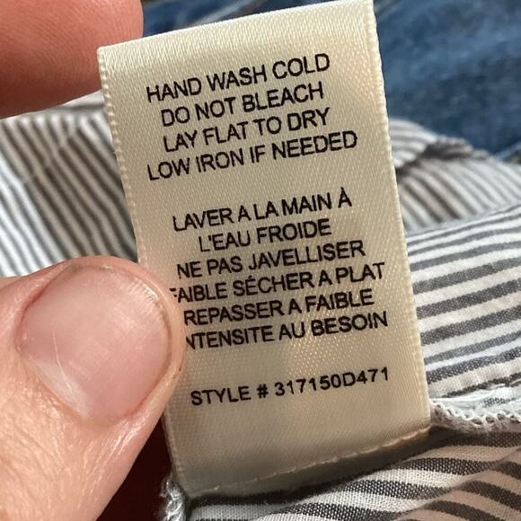 Rebecca Taylor Womens Cotton Shirt Dress XS Blue Striped Nautical Preppy Beachy - Picture 15 of 16